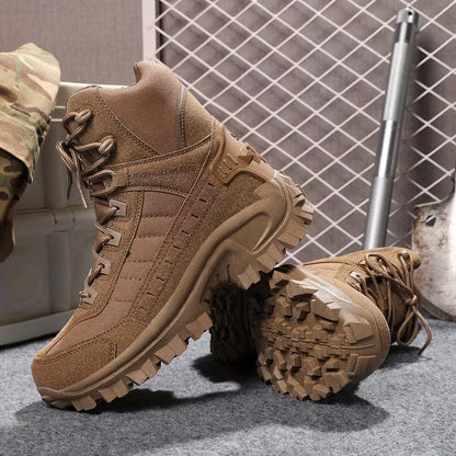 High boots with shock-absorbing sole
