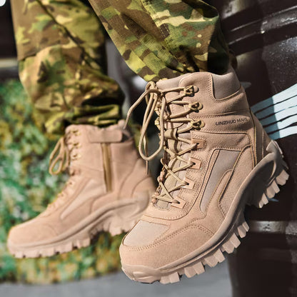 High boots with shock-absorbing sole