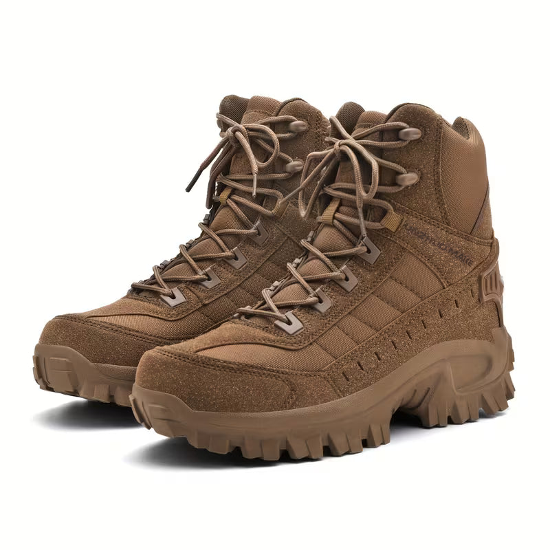 High boots with shock-absorbing sole