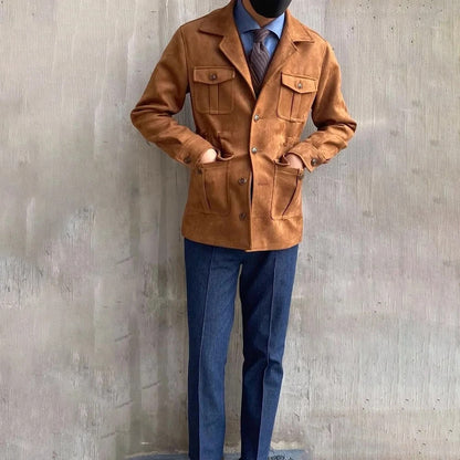 Jacket with Classic Collar and Flap Pockets