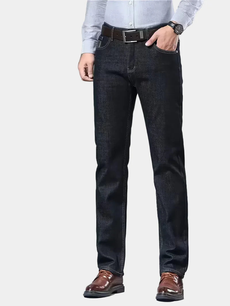 Jeans with fleece lining and regular fit