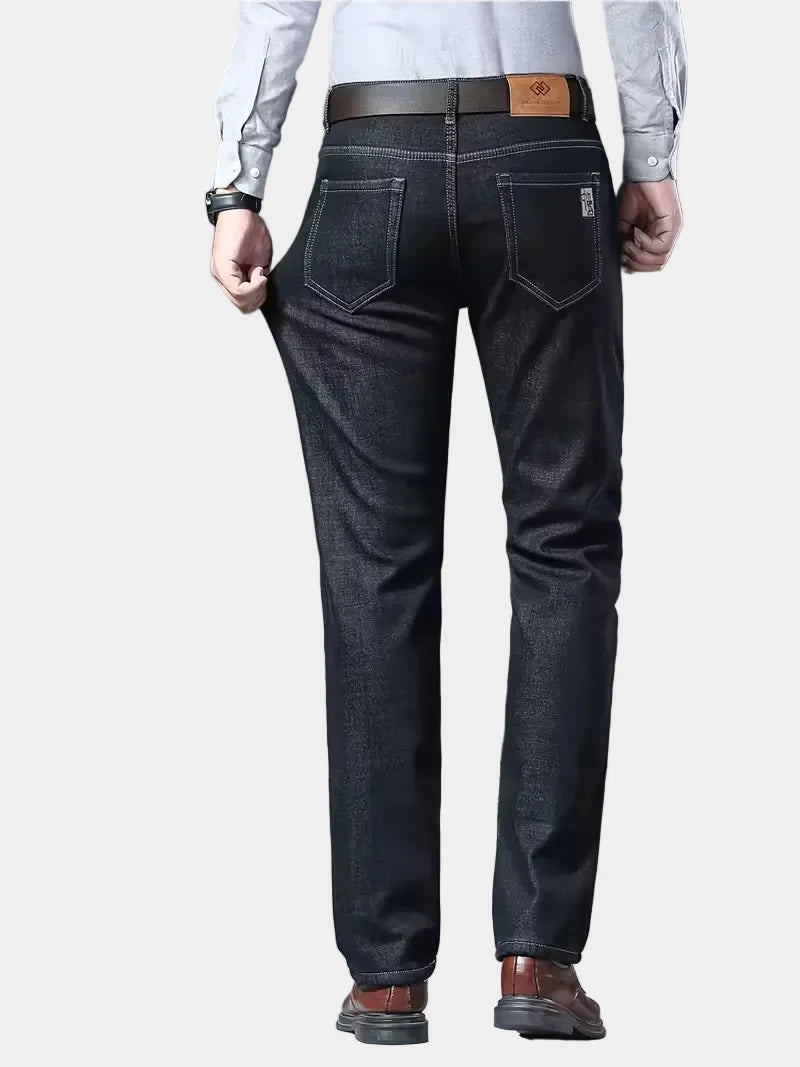 Jeans with fleece lining and regular fit