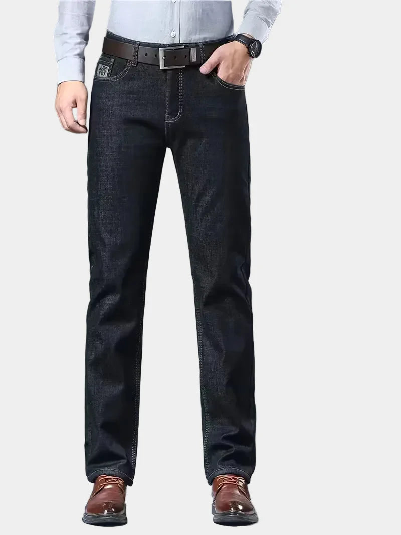 Jeans with fleece lining and regular fit