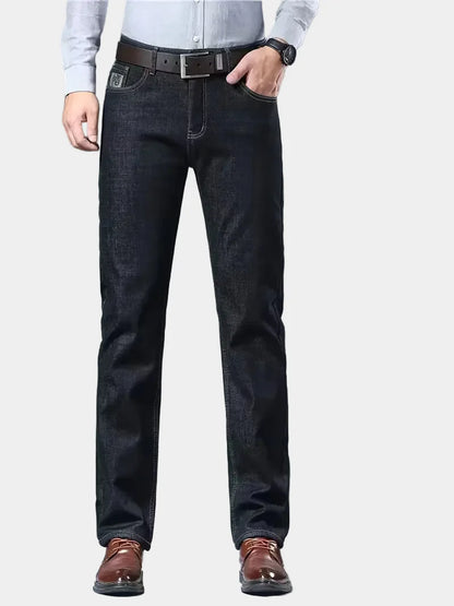 Jeans with fleece lining and regular fit