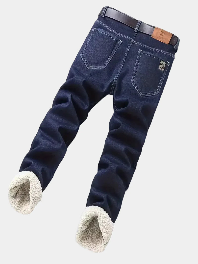 Jeans with fleece lining and regular fit