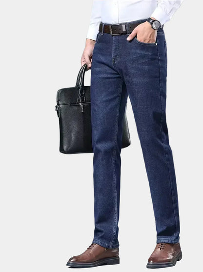 Jeans with fleece lining and regular fit