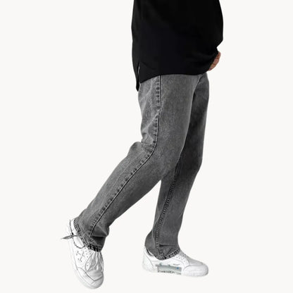 Casual men's jeans with light wash
