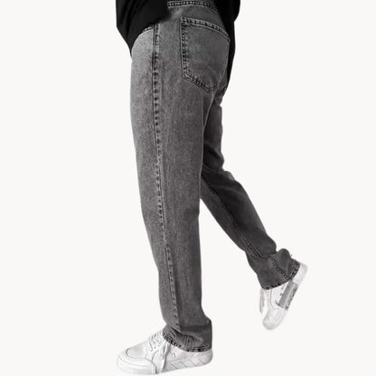Casual men's jeans with light wash