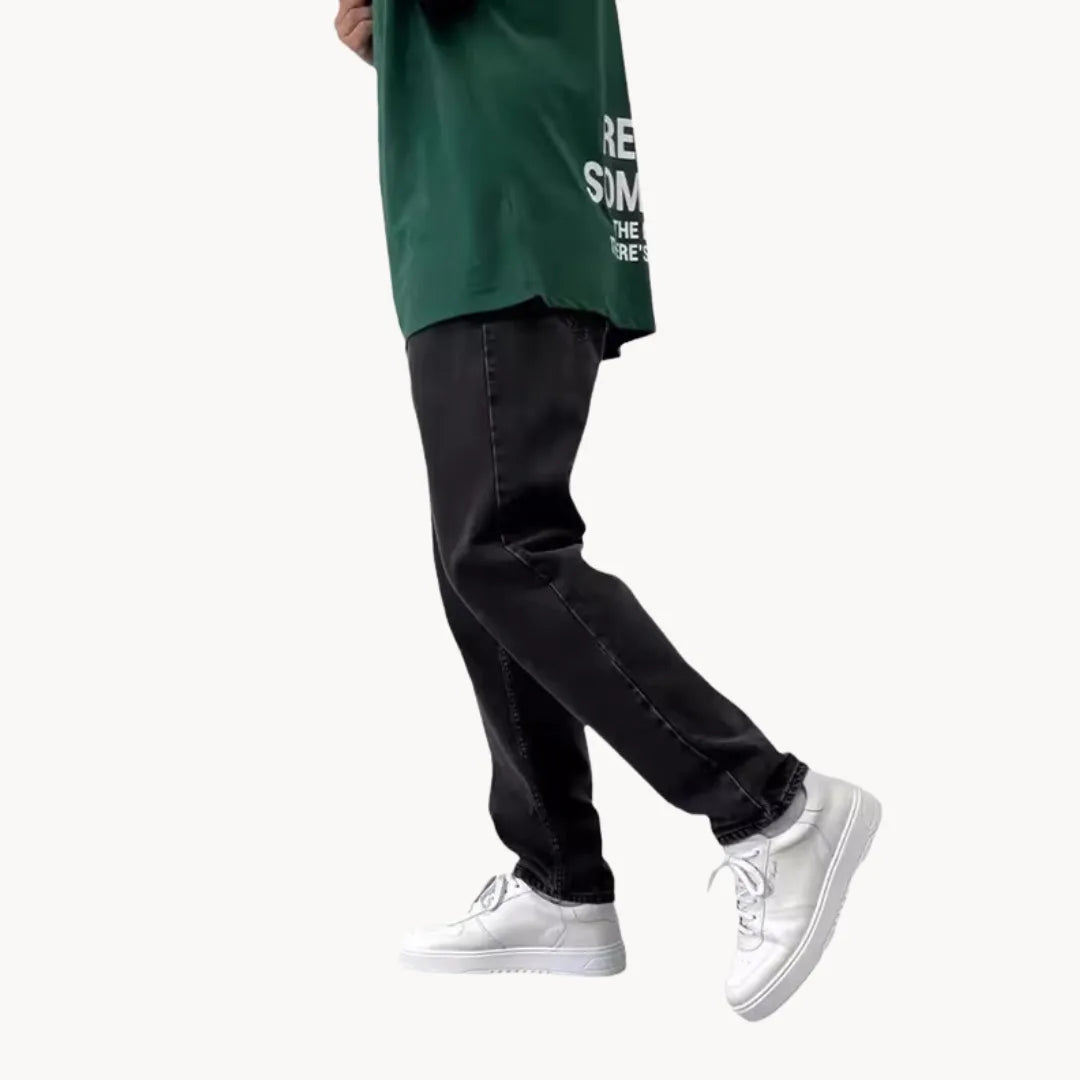 Casual men's jeans with light wash