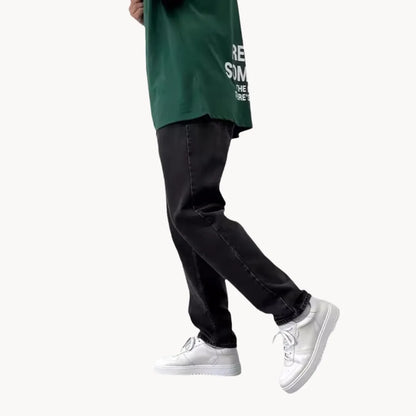 Casual men's jeans with light wash
