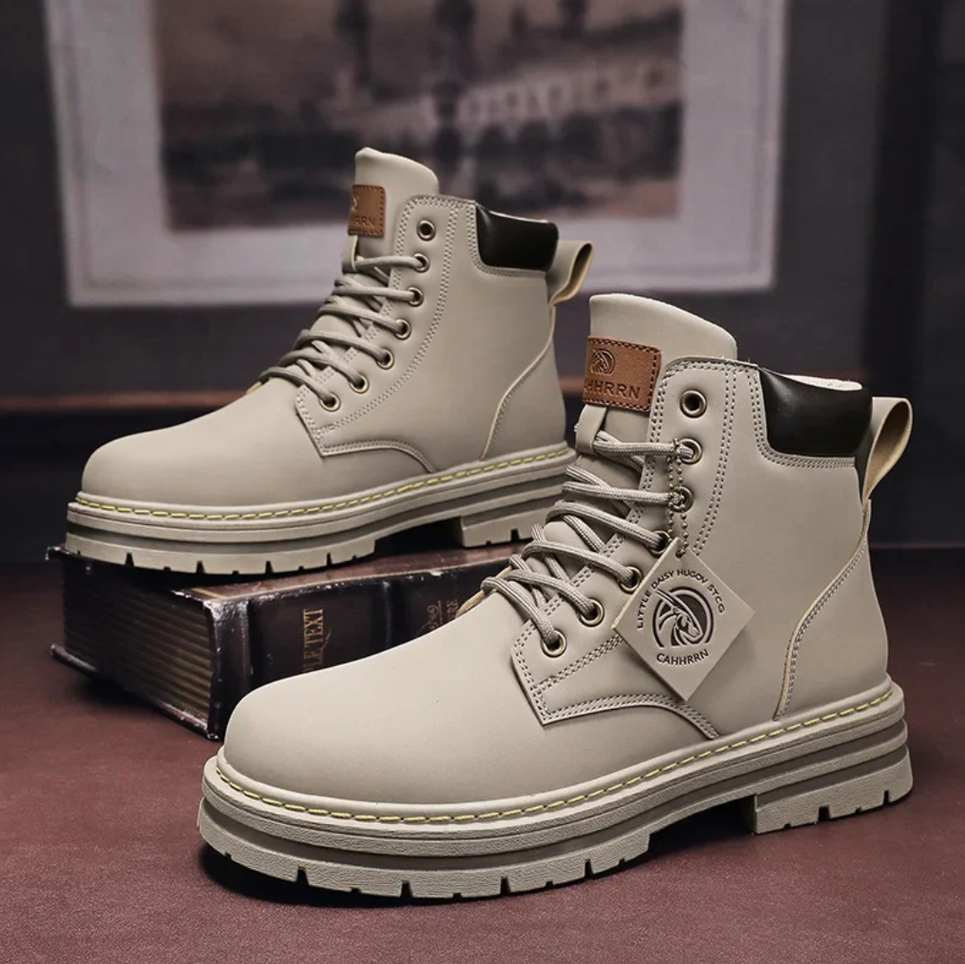 Lace-up Boots with Sturdy Construction