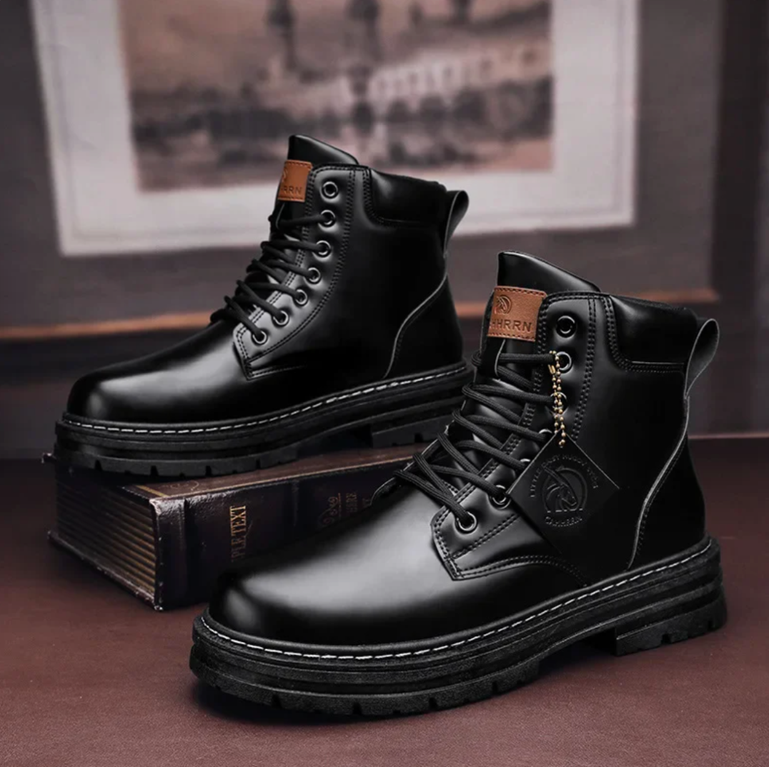 Lace-up Boots with Sturdy Construction