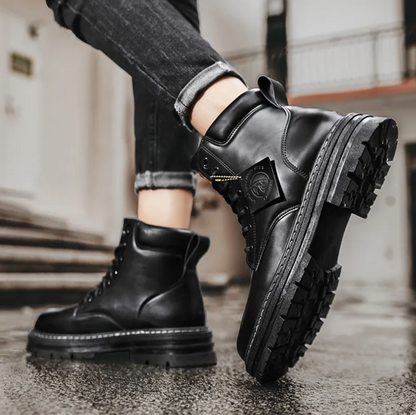 Lace-up Boots with Sturdy Construction