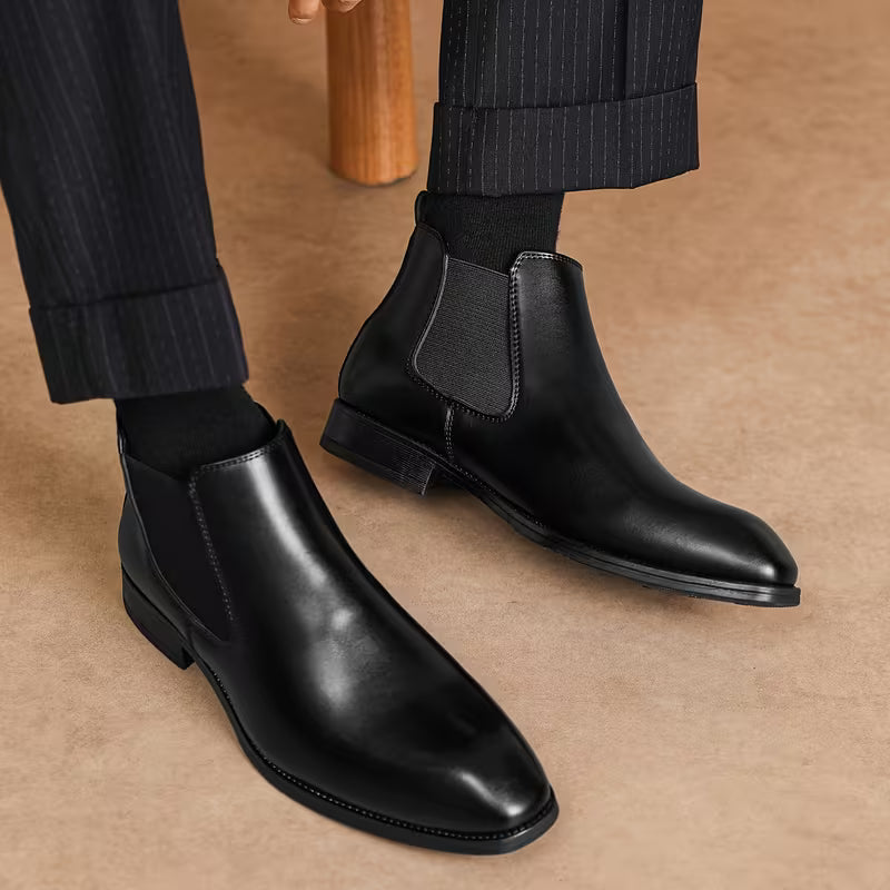 Boots with Square Toes and Elastic Side Panels