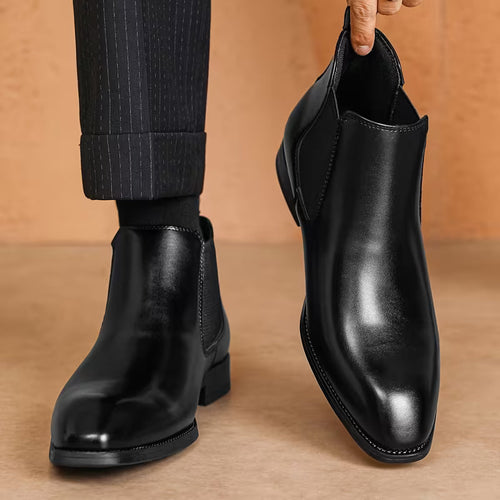 Boots with Square Toes and Elastic Side Panels