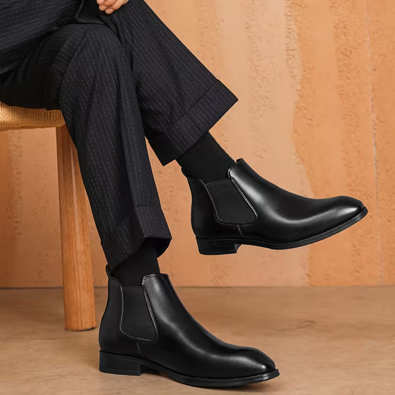 Boots with Square Toes and Elastic Side Panels