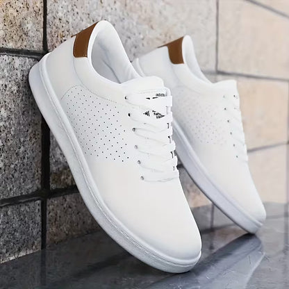 Low skate shoes with lace-up fastening and perforations