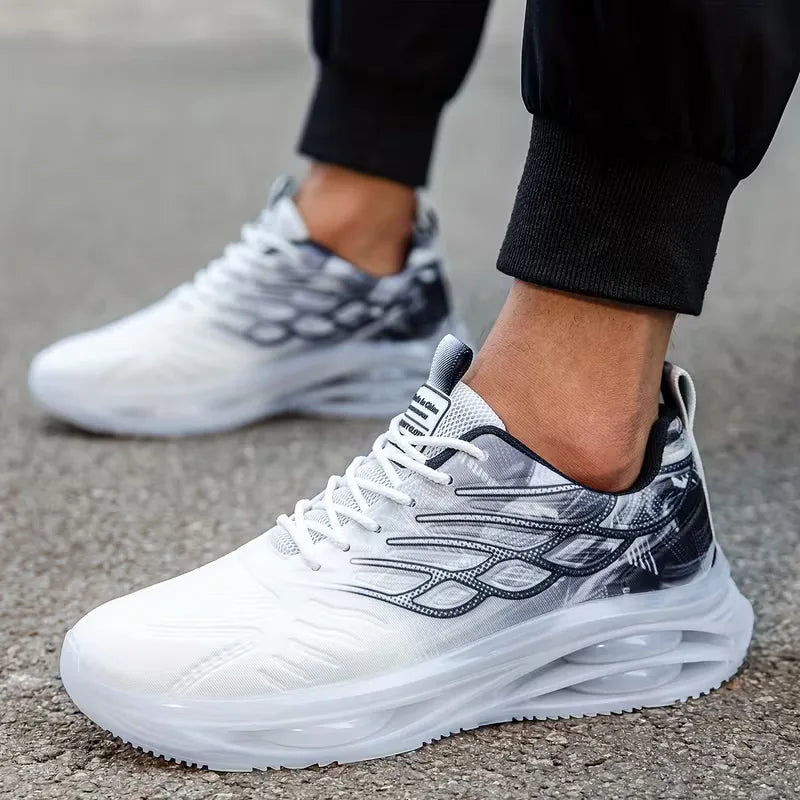 Lightweight trainers with lace-up closure for outdoor activities