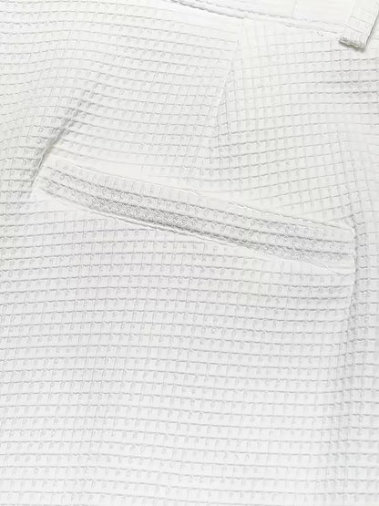 Lightweight fabric trousers with straight legs and side pockets
