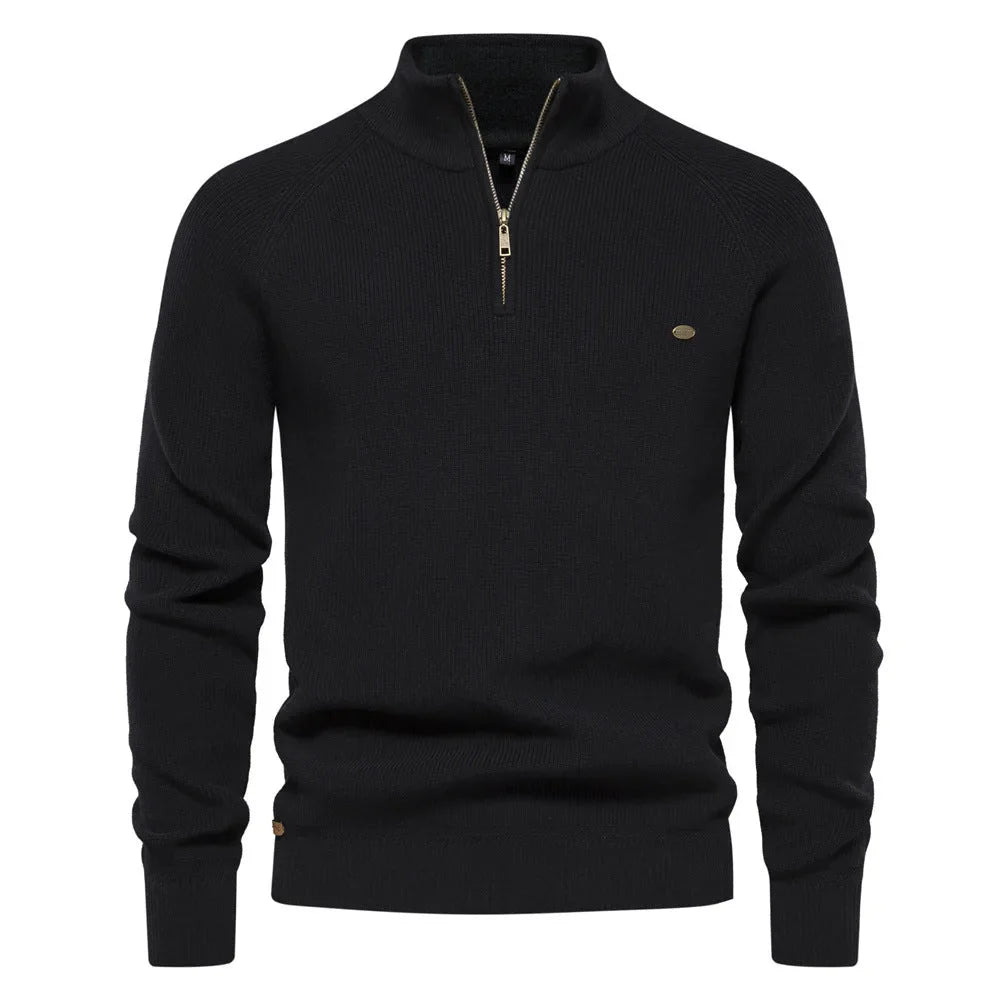 Hugo Luxe Half Zip Jumper with Stand-Up Collar