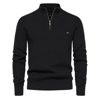 Hugo Luxe Half Zip Jumper with Stand-Up Collar