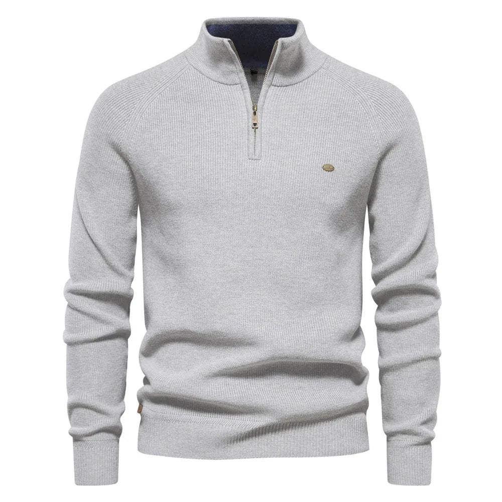 Hugo Luxe Half Zip Jumper with Stand-Up Collar