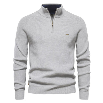 Hugo Luxe Half Zip Jumper with Stand-Up Collar