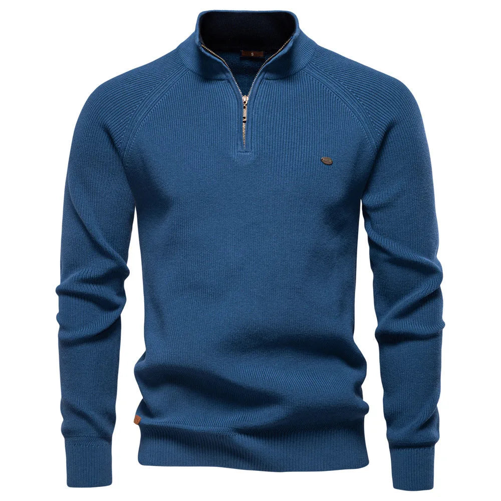 Hugo Luxe Half Zip Jumper with Stand-Up Collar