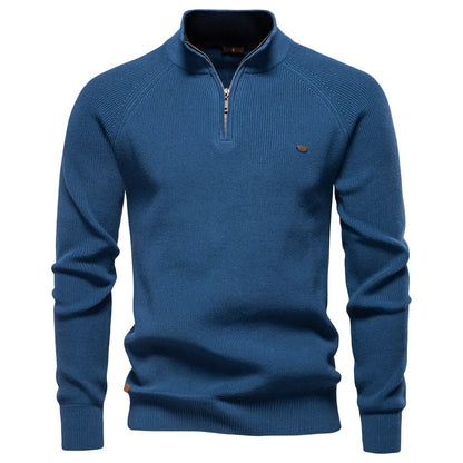 Hugo Luxe Half Zip Jumper with Stand-Up Collar