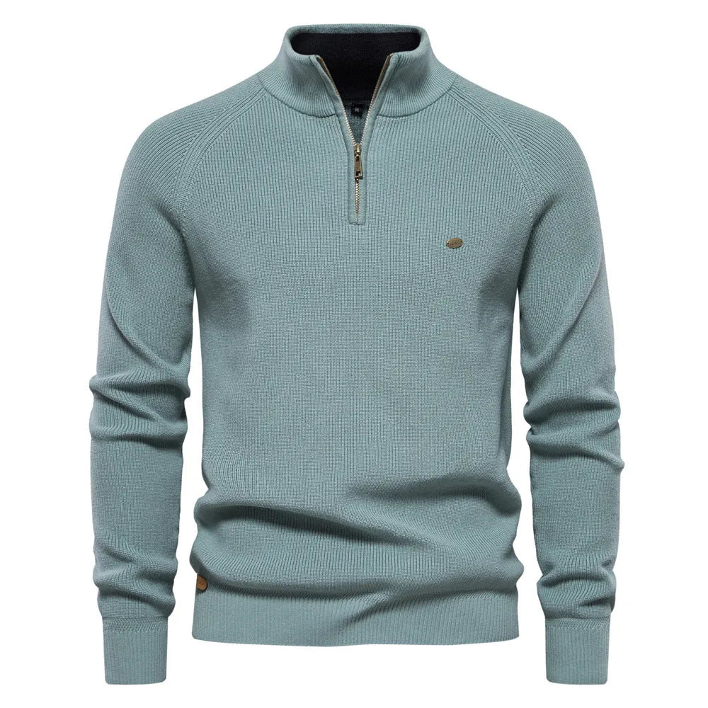 Hugo Luxe Half Zip Jumper with Stand-Up Collar