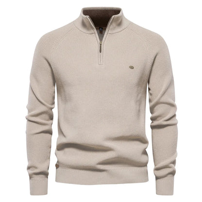 Hugo Luxe Half Zip Jumper with Stand-Up Collar