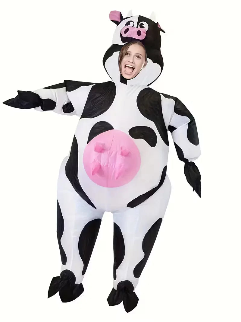 Inflatable Carnival Costume with Cow Pattern