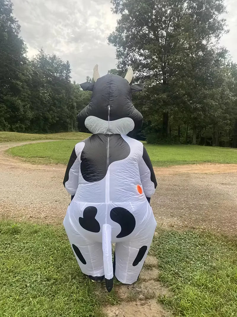 Inflatable Carnival Costume with Cow Pattern
