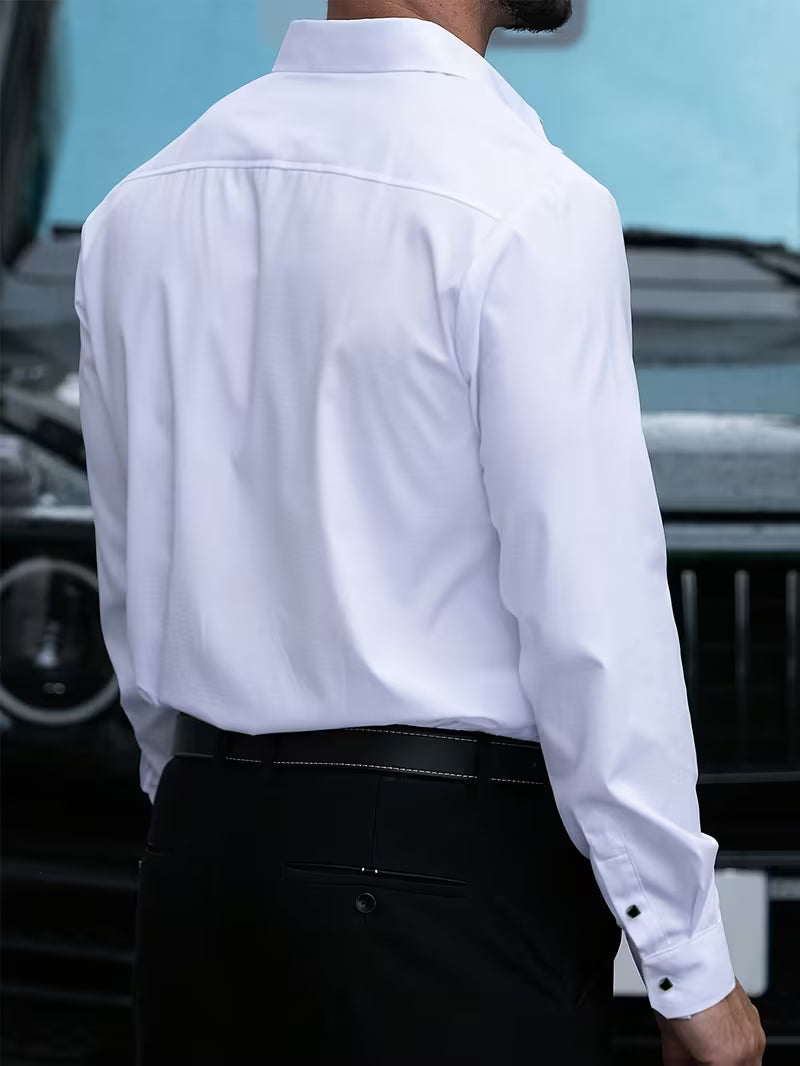 Shirt with Geometric Pattern and Slim Fit