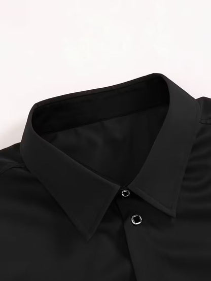 Shirt with Geometric Pattern and Slim Fit