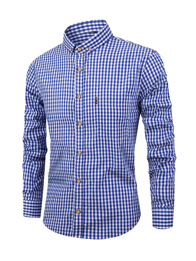 Checked Pattern Shirt with Chest Pocket