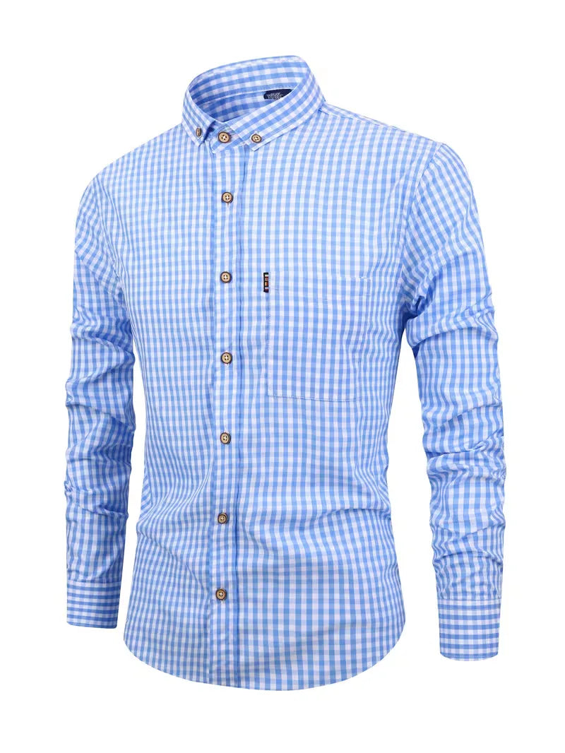 Checked Pattern Shirt with Chest Pocket
