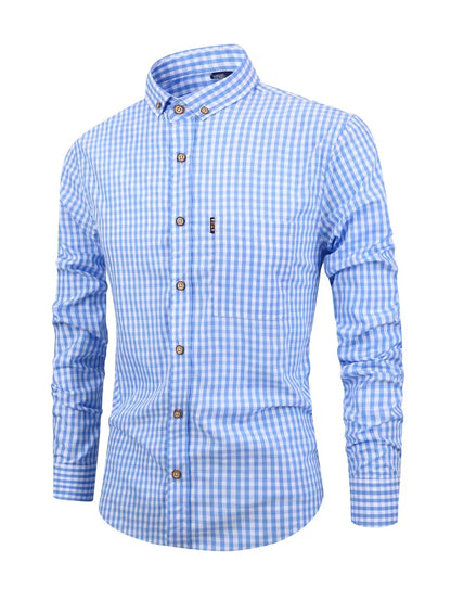 Checked Pattern Shirt with Chest Pocket