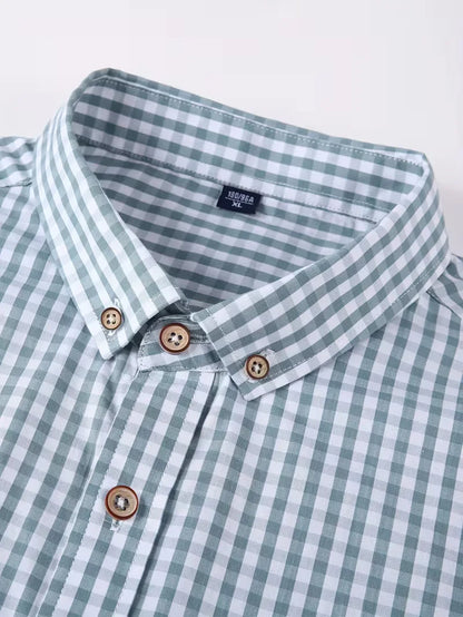 Checked Pattern Shirt with Chest Pocket