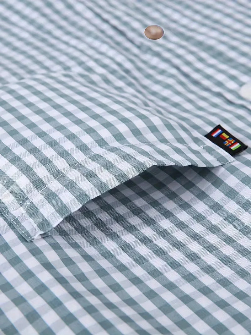 Checked Pattern Shirt with Chest Pocket
