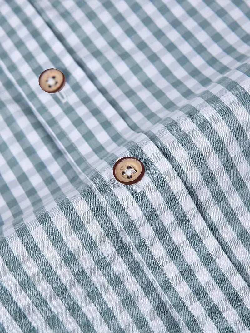 Checked Pattern Shirt with Chest Pocket