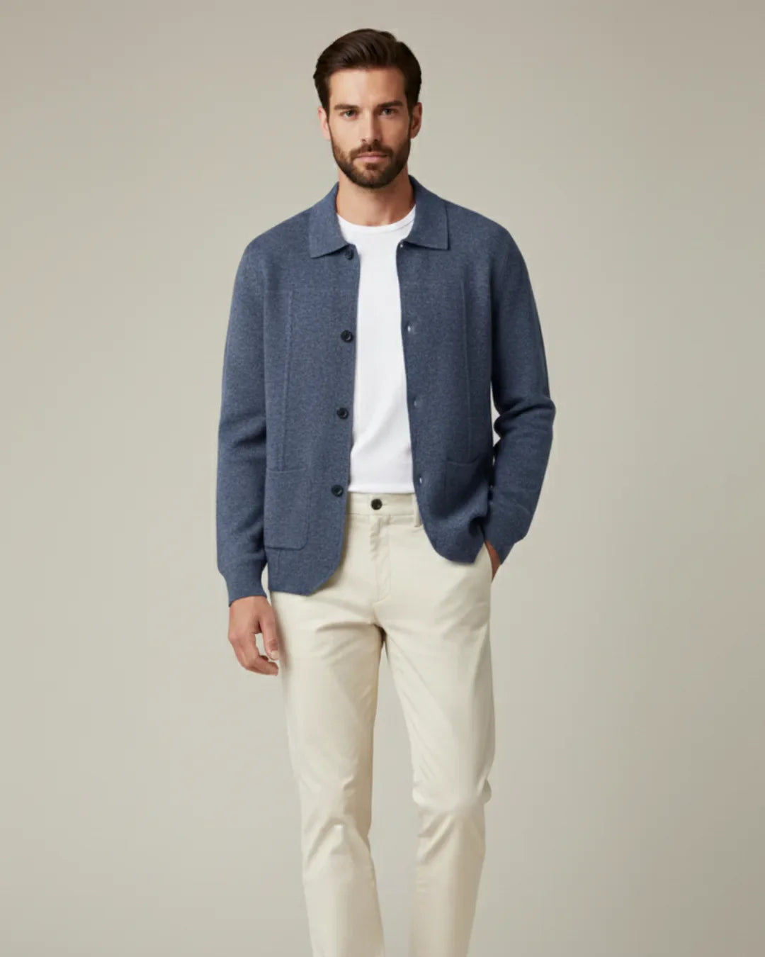 100% Cashmere Cardigan with Button Closure