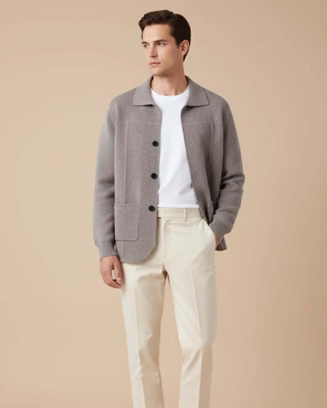 100% Cashmere Cardigan with Button Closure