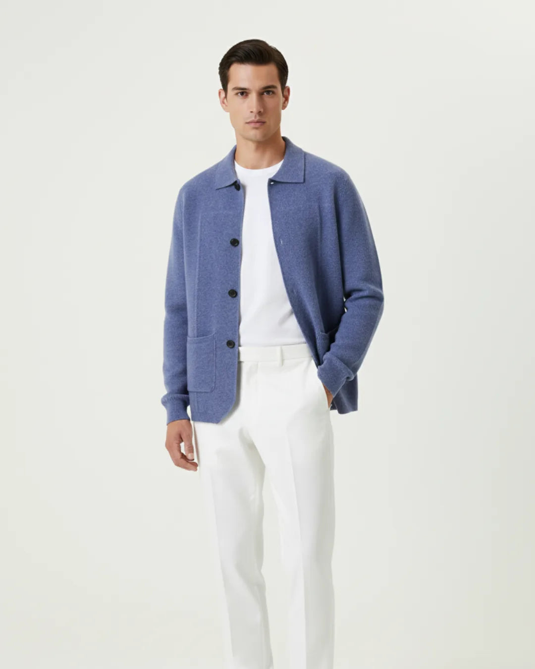100% Cashmere Cardigan with Button Closure