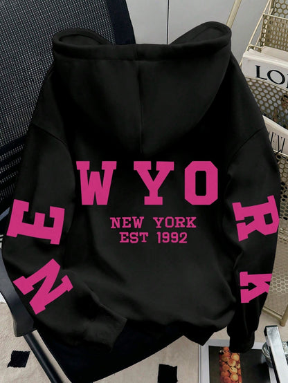 Oversized hoodie with leopard print and hood