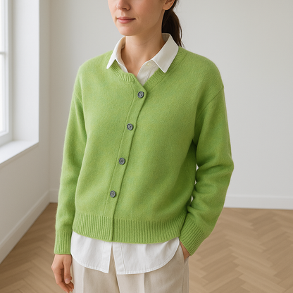 Oversized cashmere cardigan with v-neck