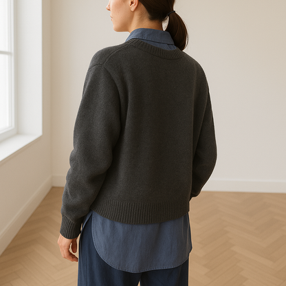 Oversized cashmere cardigan with v-neck