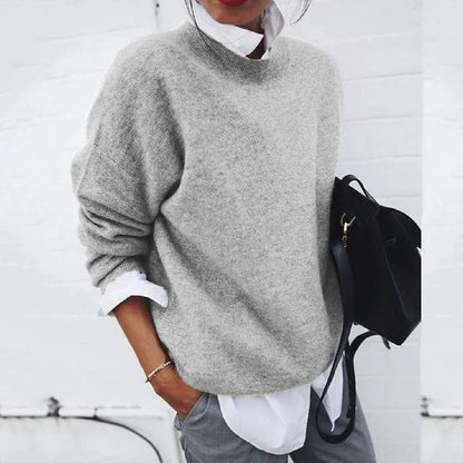 Oversized cashmere women's jumper with long sleeves