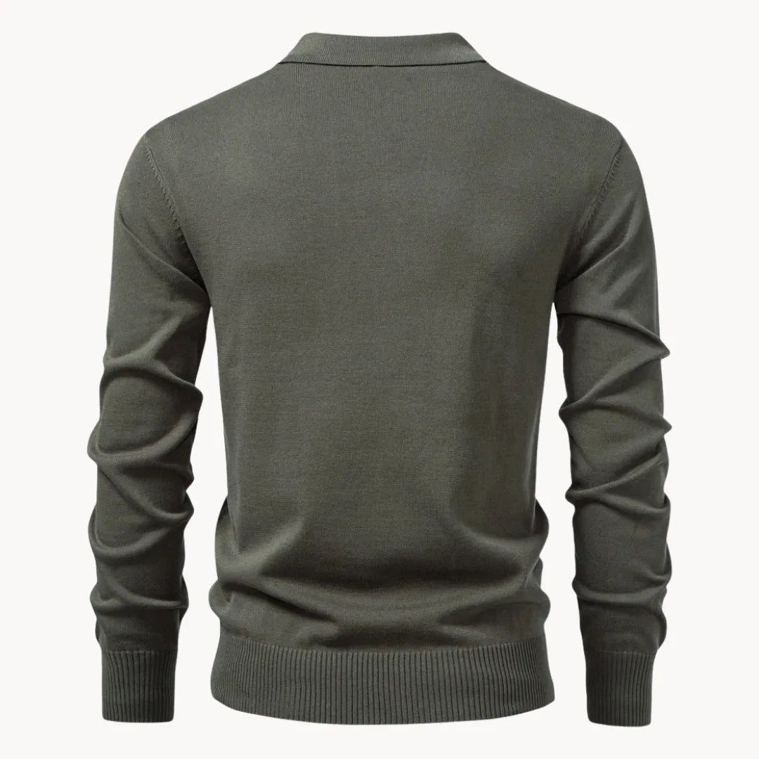 Hugo | Polo with Ribbed Pattern and Short Zip