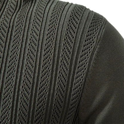 Hugo | Polo with Ribbed Pattern and Short Zip